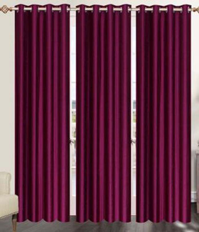 IDOLESHOP 213.5 cm (7 ft) Polyester Door Curtain (Pack Of 3)(Solid, Purple) IDOLESHOP 213.5 cm (7 ft) Polyester Door Curtain (Pack Of 3)(Solid, Purple)