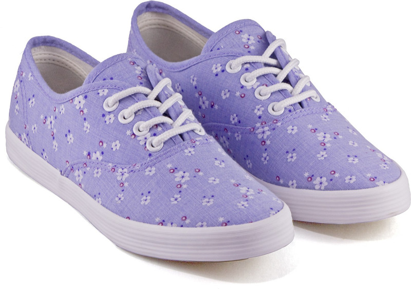 DeVEE Seville Floral Print Purple Sneakers For Women(Purple)