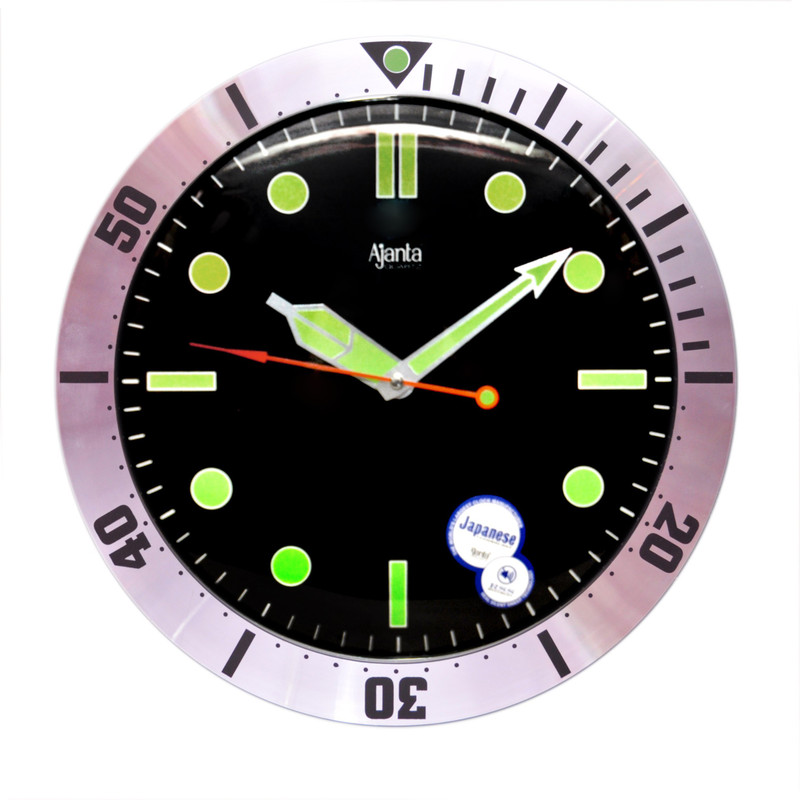 ajanta orpat Analog 24 cm X 24 cm Wall Clock(Silver, With Glass)