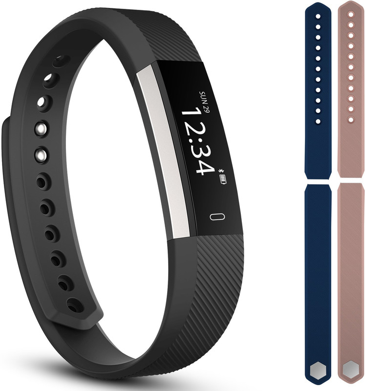 fbandz ID115-2STREP Fitness Smart Band(Blue, Pink Strap, Size : Regular)