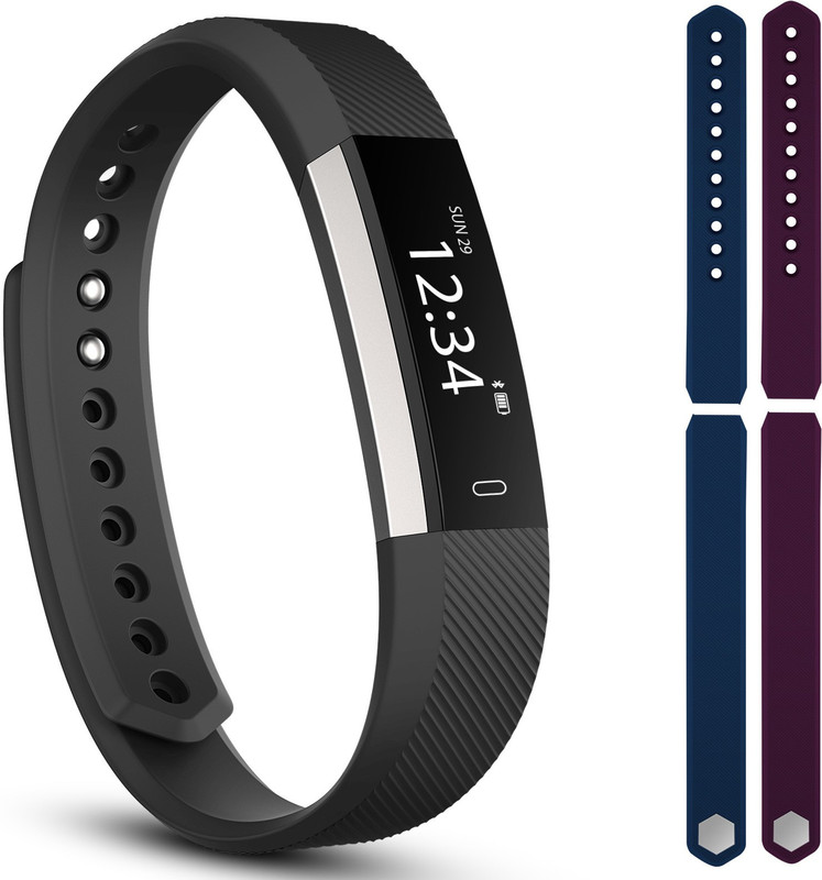 fbandz ID115-2STREP Fitness Smart Band(Blue, Purple Strap, Size : Regular)