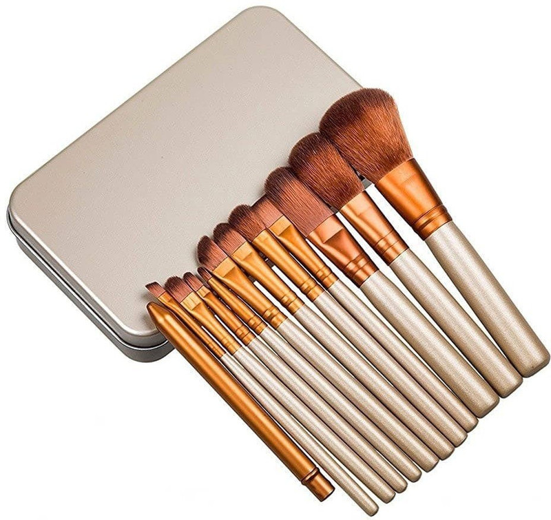 VibeX ® Celebrity Choice Power brush URBAN Professional make up brush kit beauty eye face tool Metal box(Pack of 12)