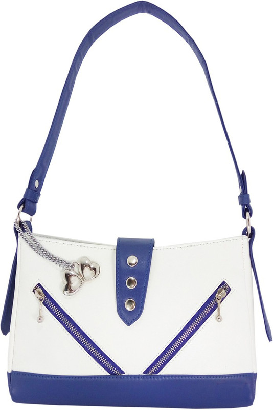 Anglopanglo Women White, Blue Hand-held Bag Anglopanglo Women White, Blue Hand-held Bag