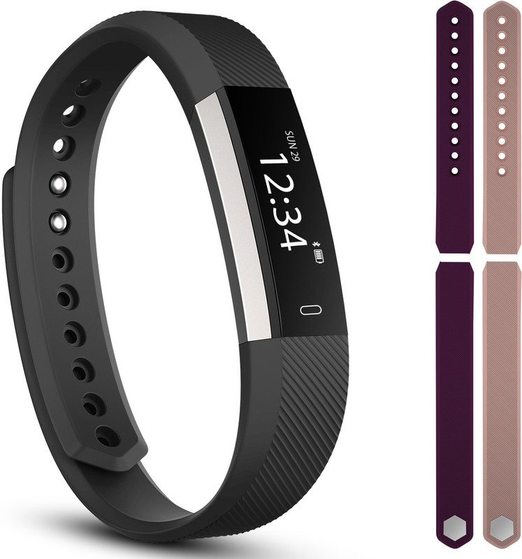 fbandz ID115-2STREP Fitness Smart Band(Purple, Pink Strap, Size : Regular)