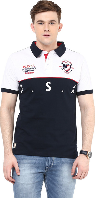 Ziera Solid Men Polo Neck Black T-Shirt