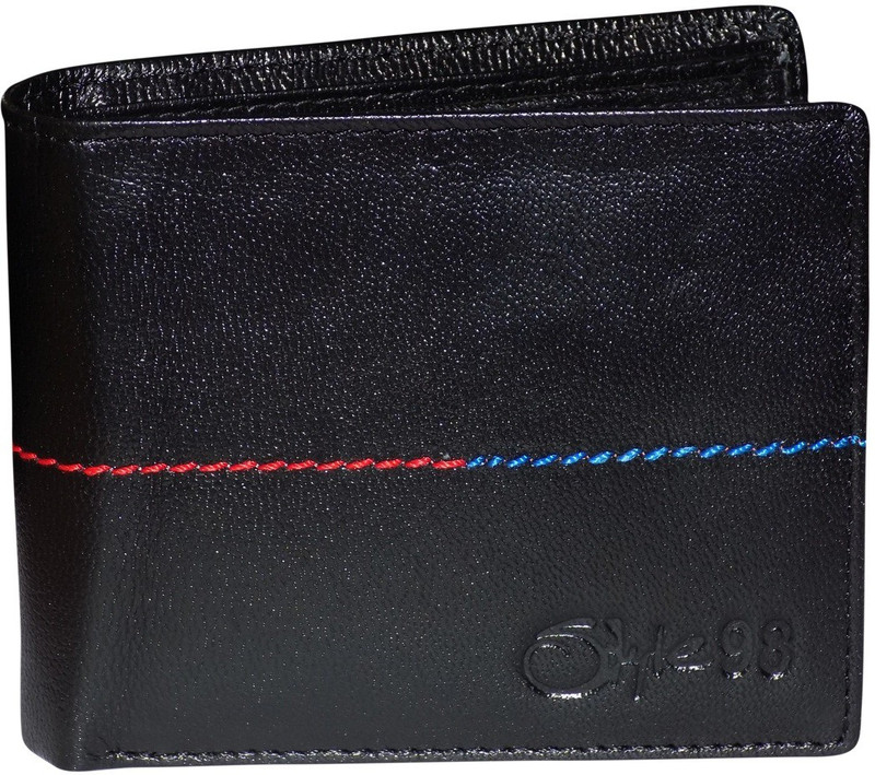 Kan Black Premium Quality Leather Wallet/Travel Document Holder for Men(Black)