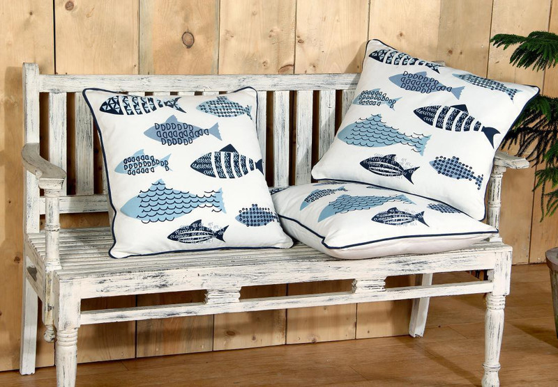 decorly homes Embroidered Cushions Cover(Pack of 3, 50 cm*50 cm, Multicolor)