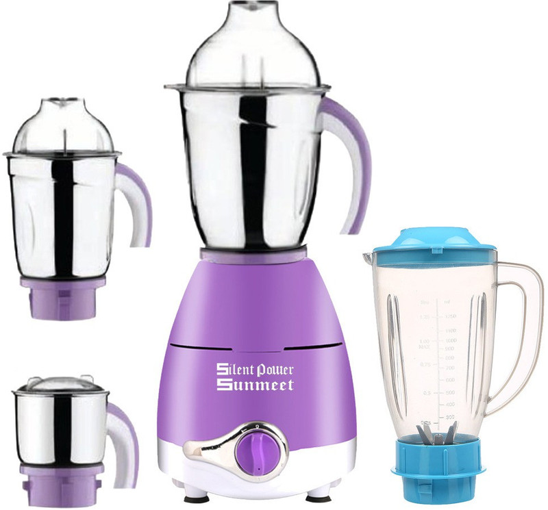 SilentPowerSunmeet ABS Plastic Body Brand Outlet model_292 ABS Plastic LPMG17_292 1000 W Juicer Mixer Grinder(Lavender, 4 Jars)