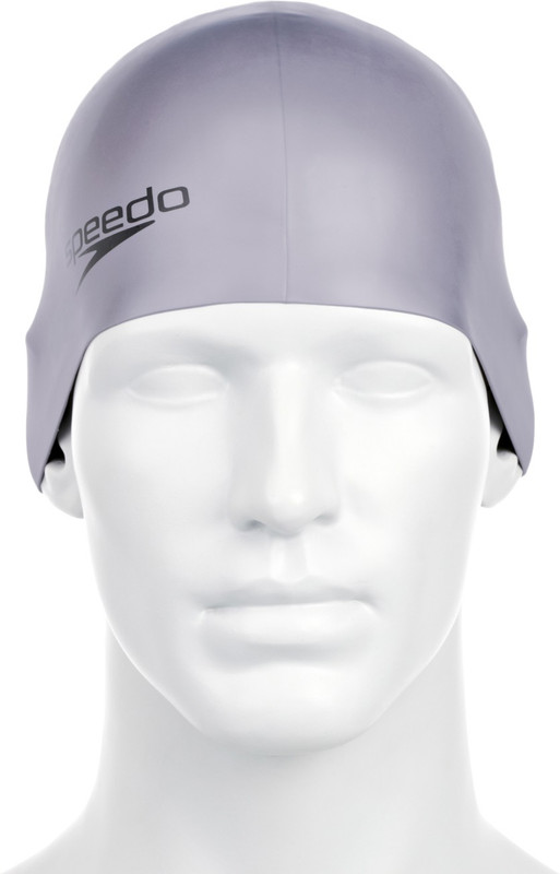 Speedo Unisex-Adult Plain moulded Silicone Swimming Cap(Grey, Pack of 1)