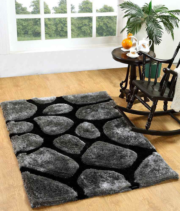 ville style Black Polyester Carpet(120 cm  X 180 cm)