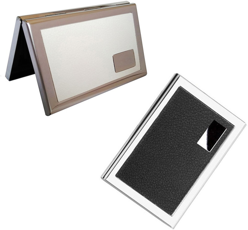 CrackaDeal 2017 New Stylish High Quality Steel Black Leather Professional ATM & Steel White Leather Executive ATM 6 Card Holder(Set of 2, Multicolor)