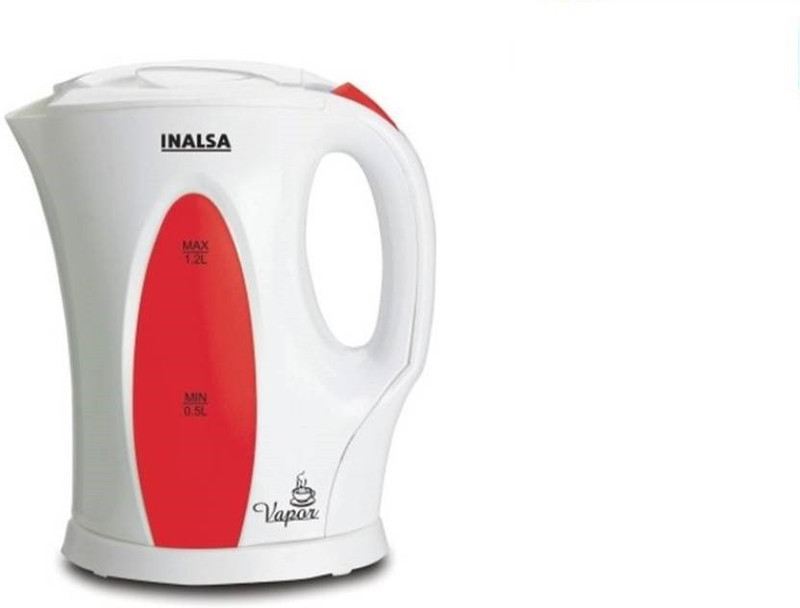 Inalsa Vapor Electric Kettle(1.2 L, White, Red) RS.599 (49.00% Off) - Flipkart