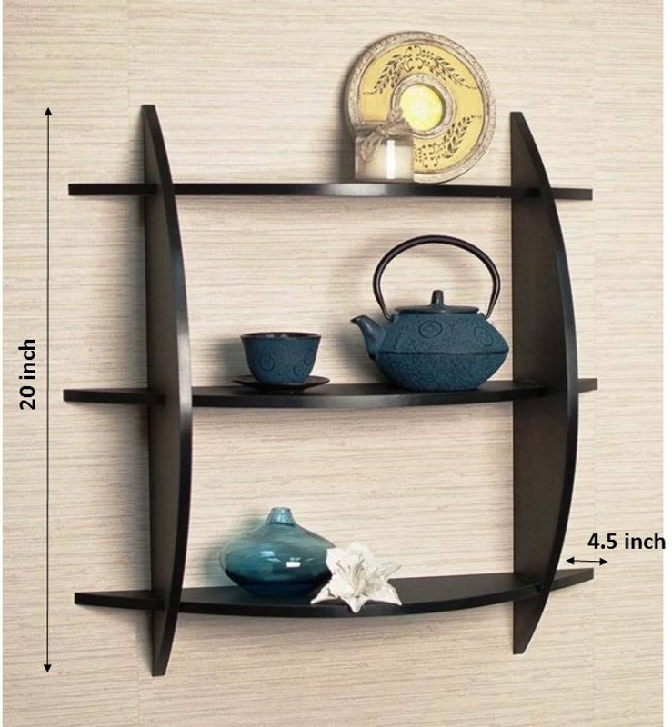 The New Look Mw11d Wooden Wall Shelf(Number of Shelves - 3, Black) RS.599 (76.00% Off) - Flipkart