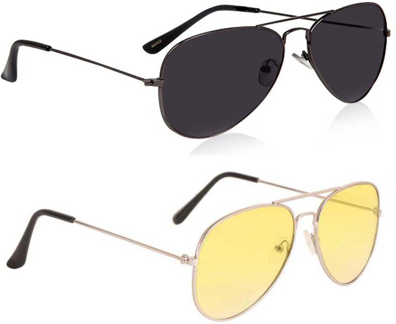 Magjons Aviator Sunglasses(Black, Yellow) Magjons Aviator Sunglasses(Black, Yellow)