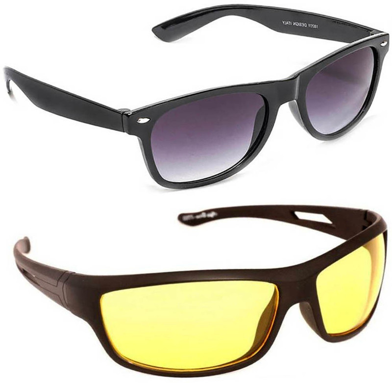 Magjons Wayfarer Sunglasses(Black, Yellow) Magjons Wayfarer Sunglasses(Black, Yellow)