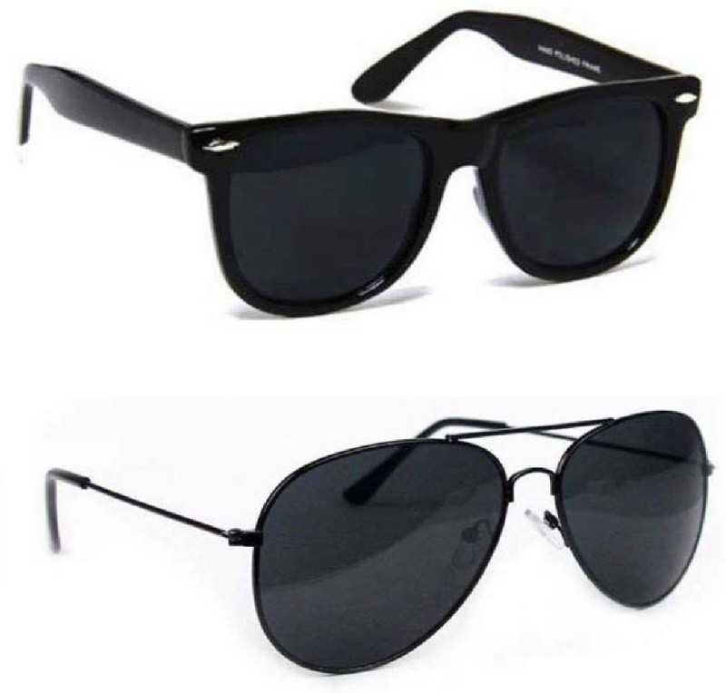 Stopnbuy Aviator Sunglasses(Black)