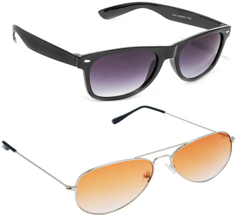 Magjons Wayfarer Sunglasses(Black, Orange) Magjons Wayfarer Sunglasses(Black, Orange)
