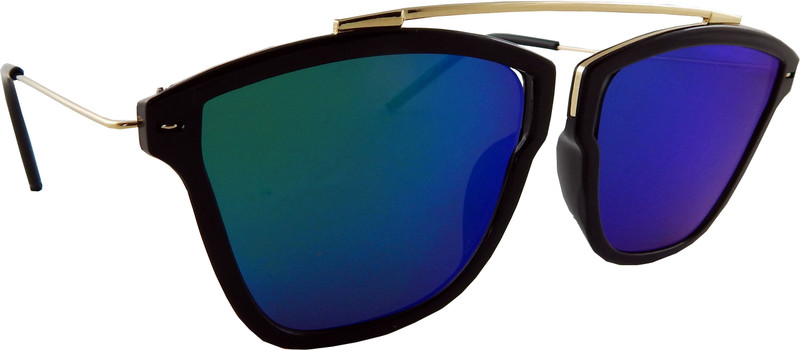 Els Retro Square Sunglasses(Blue, Green)