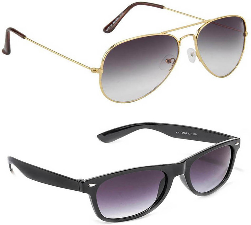 Magjons Aviator, Wayfarer Sunglasses(Grey, Black) Magjons Aviator, Wayfarer Sunglasses(Grey, Black)