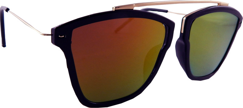 Els Retro Square Sunglasses(Red, Yellow)