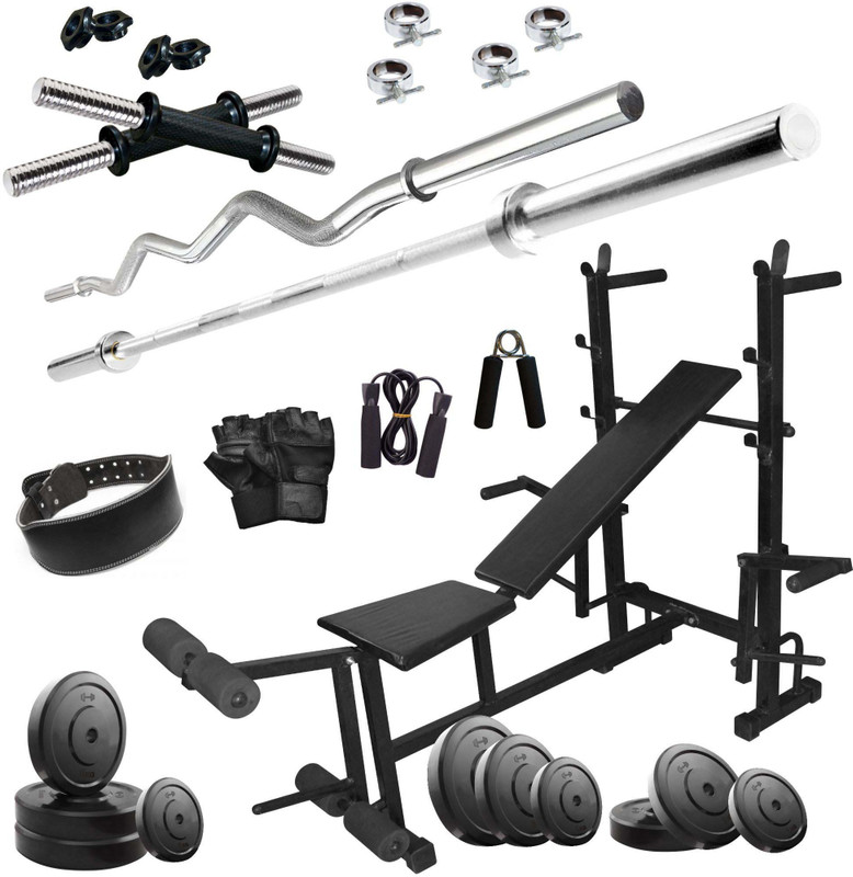 KRX 25 KG COMBO 36-WB With 8 in 1 Multipurpose Bench, Home Gym Kit