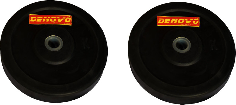 DeNovo Rubber Weight Lifting Plates 6 Kg (2 x 3 kg each) Black Weight Plate(6 kg)