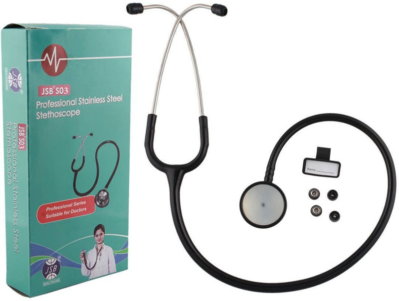 JSB S03 Stainless Steel Heavy Chestpiece Acoustic Stethoscope(Black) RS.980 (49.00% Off) - Flipkart