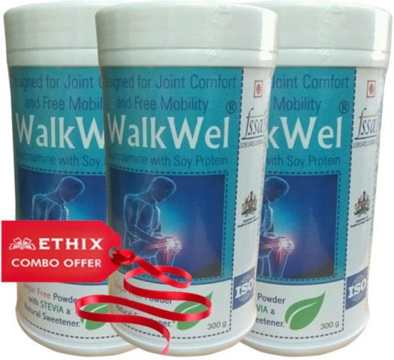 Ethix Walk Wel Glucosamine with Soy Protein (Chocolate Flavour) Powder(300 g)
