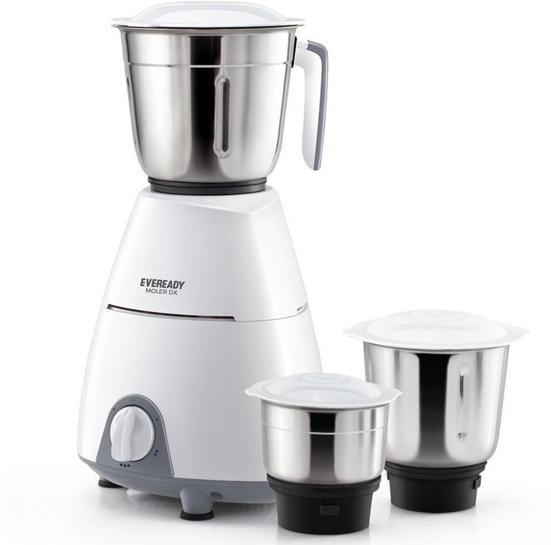 Eveready EVEREADY MOLER DX 500 W Mixer Grinder(WHITEAND GREY, 3 Jars)