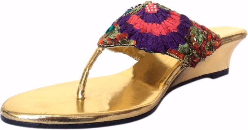 Praags Women Gold, Multicolor Heels