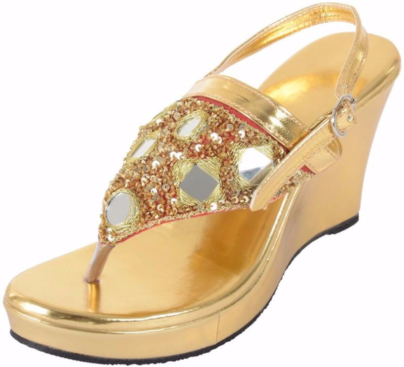 Praags Women Gold Wedges