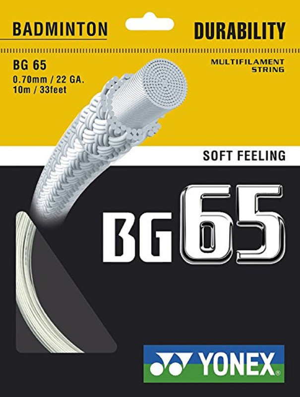 Yonex BG 65 0.7 Badminton String - 10 m(White)