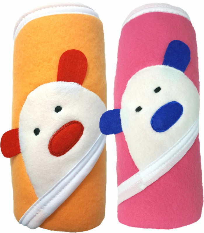 Brandonn Striped Single Hooded Baby Blanket(Polyester, HOTPINK, Beige) Brandonn Striped Single Hooded Baby Blanket(Polyester, HOTPINK, Beige)