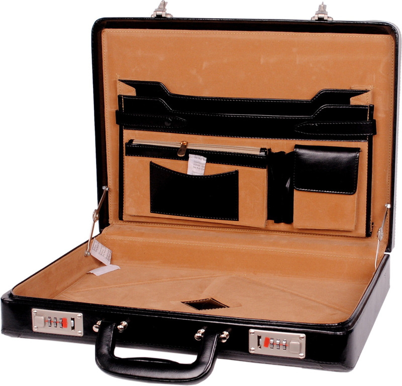 Hardcraft Supper India 7 Medium Briefcase - For Men(Black)