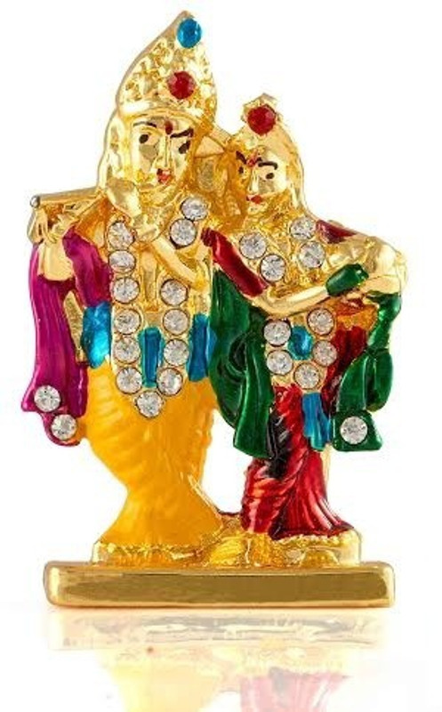 Kulin Radha Krishna | Radhe Shyam Idol For Car Dashboard | Home Decor | Gifting Decorative Showpiece  -  5 cm(Alloy, Multicolor)