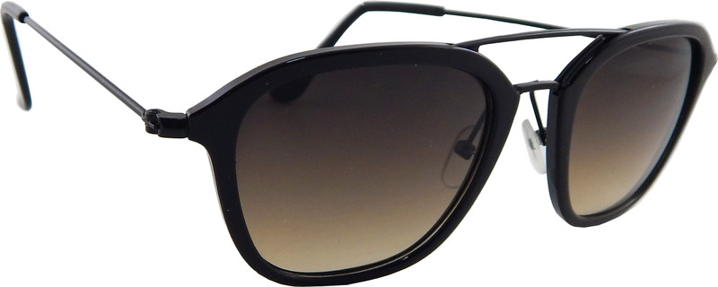 ELS Retro Square Sunglasses(Black, Green)