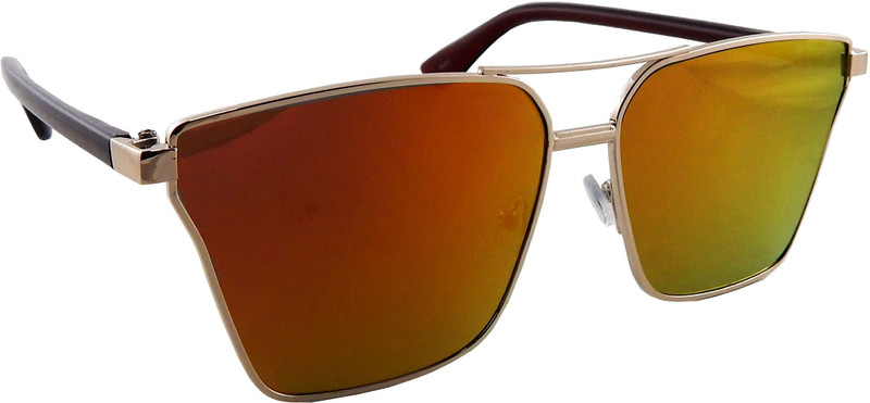 ELS Rectangular Sunglasses(Red, Yellow)