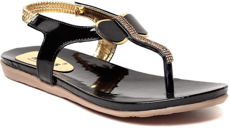 MSC Women Black, Gold Flats