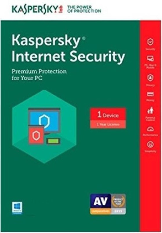 Kaspersky Internet Security 2017 1 Pc 1 Year (1 Instalation cd ,365 days valid Serialkey New Slim Pack Free Money Purse & Plastic Cd Cover For safe the cds From scratch)