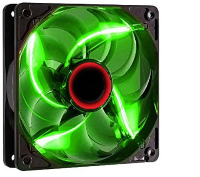 Shrih Green LED Case Cabinet Fan Cooler(Black)