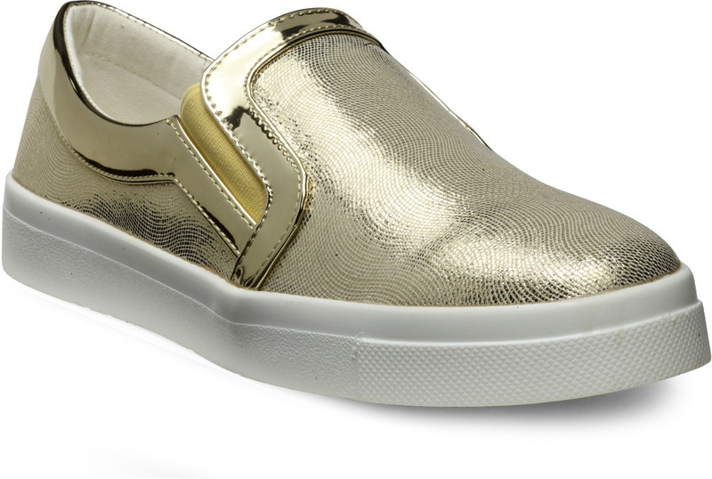 Flat n Heels Slip On Sneakers For Women(Gold) Flat n Heels Slip On Sneakers For Women(Gold)