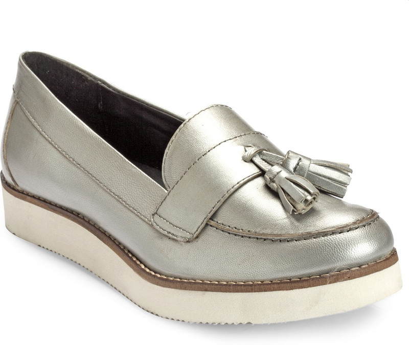 Hats Off Accessories Loafers For Women(Silver)