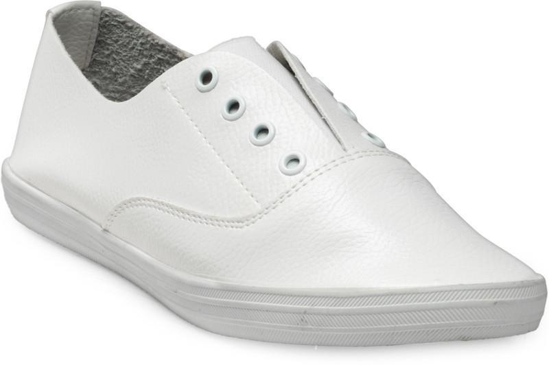 Flat n Heels Sneakers For Women(White)