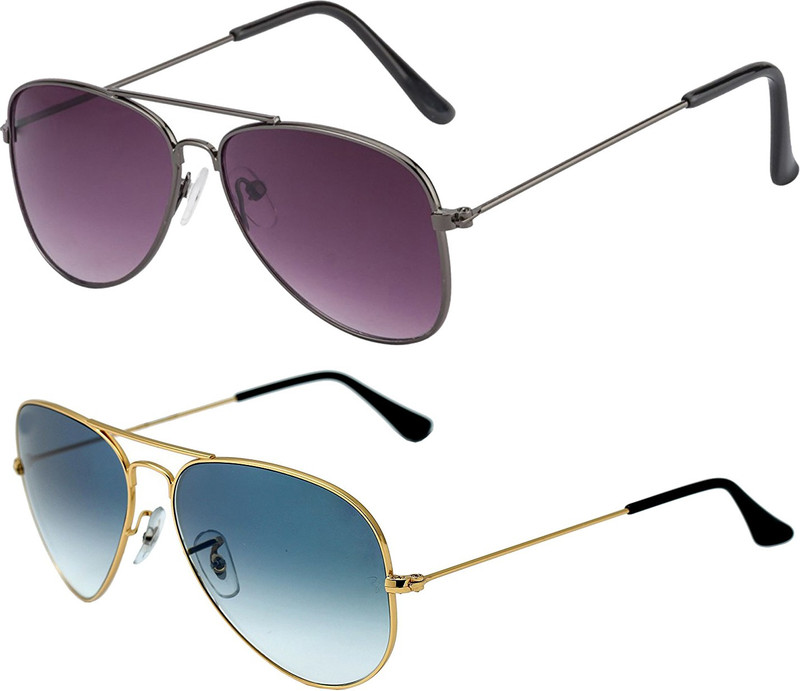 Forty Hands Aviator Sunglasses(Pink, Blue)