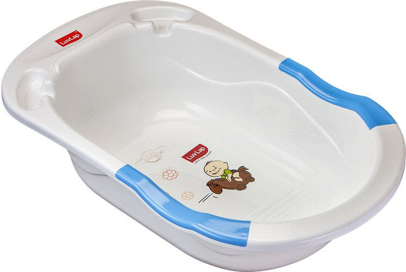 LuvLap Baby Bubble Bathtub with Anti-Slip - Blue(White, Blue)