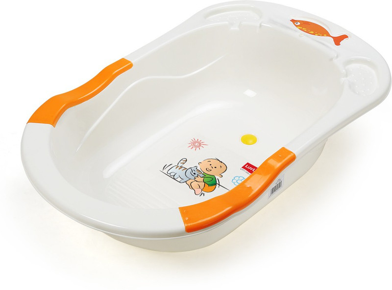 LuvLap Baby Bathtub Orange with Anti-Slip(Orange)