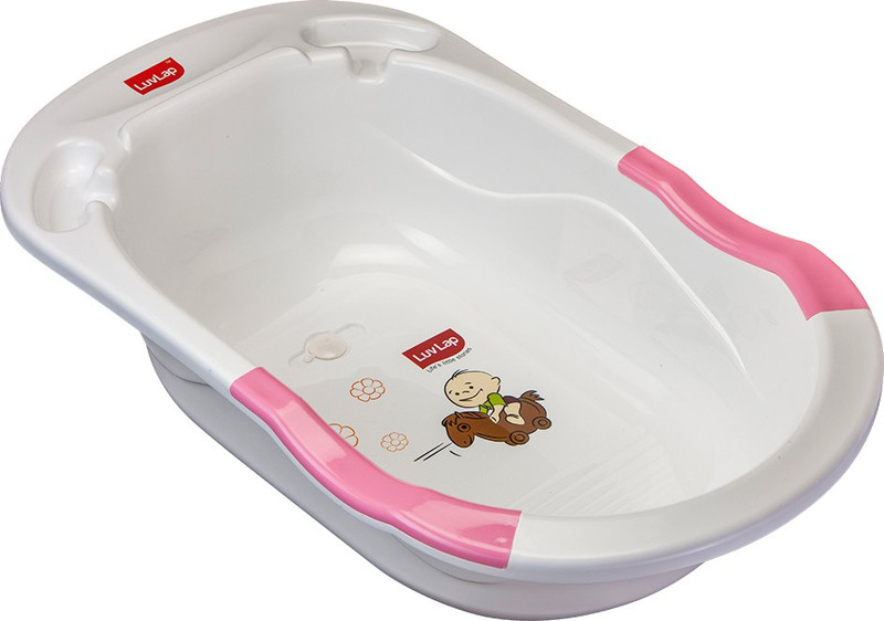 LuvLap Baby Bubble Bathtub with Anti-Slip - Pink(White, Pink)