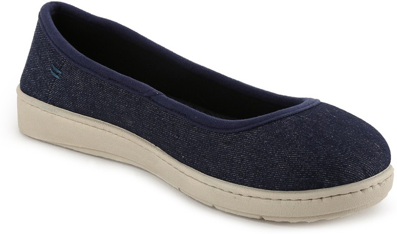 Dearfoams Mixed Material Ballerina Sneakers Canvas Shoes For Women(Blue)