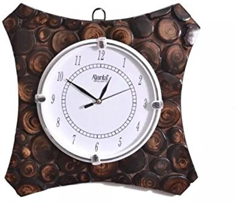 Craftspoint Analog 28 cm X 3 cm Wall Clock(Brown, With Glass)