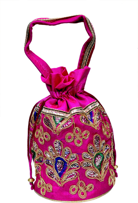Craft Trade Handmade Pink Festive Girls Potli Bag Potli(Pink)